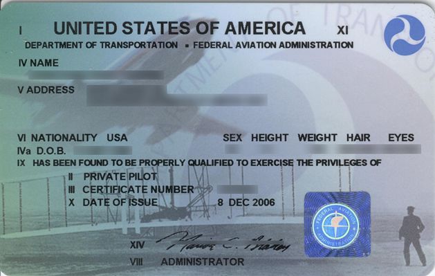 The pilot of a small aircraft license